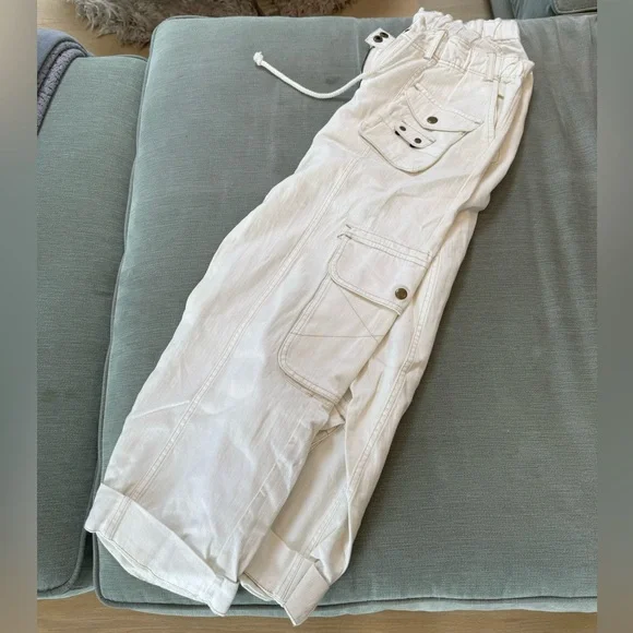 Free People Cream Wide Leg Pants - Picture 4 of 8